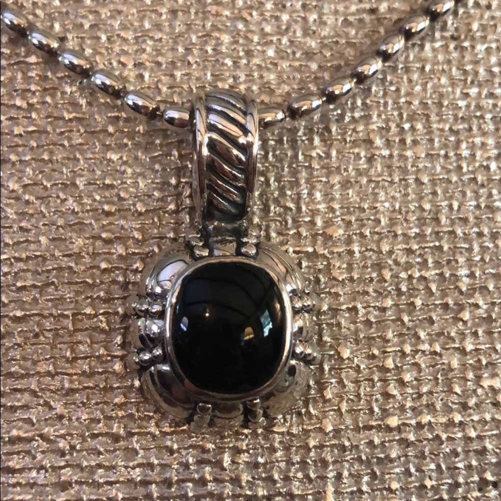 Sterling and Black Onyx Slide